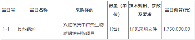 雙勝鎮(zhèn)集中供熱生物質(zhì)鍋爐采購項目